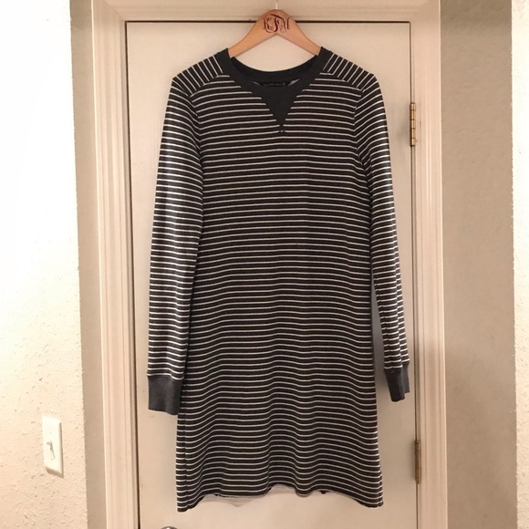 A&F | gray striped sweatshirt dress - Picture 3 of 6